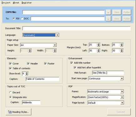 Softany CHM to PDF converter