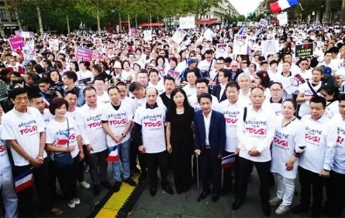 50 thousand people to participate in the French Chinese 9.4 anti violence march into a landmark
