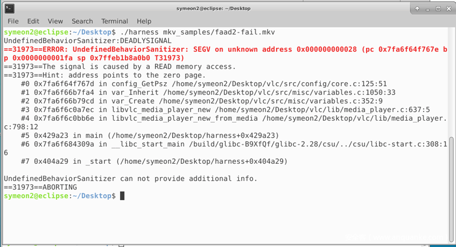 图5:代码在config_getPsz函数上崩溃 图5:代码在config_getPsz函数上崩溃