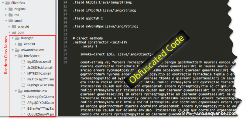 图2. DEX文件严重混淆 图2. DEX文件严重混淆
